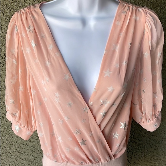 No.018 Buddy Love Pink Puff Sleeve Star Bodysuit Size XS - Picture 3 of 10